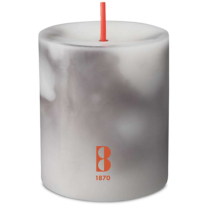 Graue Marble Stumpenkerze ohne Banderole mit Marmor-Effekt Einzelartikel