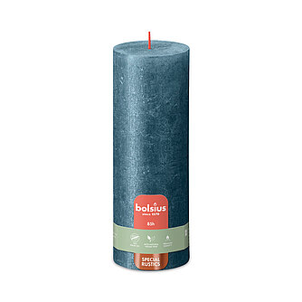 Bolsius Rustik Stumpenkerzen Shimmer 190/68 mm - Blau (1 Stück) Artikelvorschau Rustik Stumpenkerzen Shimmer 190/68 mm - Blau (1 Stück)