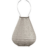Eine Solar-Laterne von Lumiz mit Tulpen-Form in der Farbe Helles Taupe mit Topaze-Muster in der Größe 225/200mm.