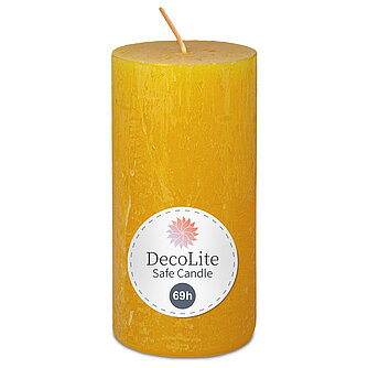 DecoLite DecoLite: Rustic Stumpenkerzen 140/70 mm (Safe Candle) - 4 Stück - gelb Artikelvorschau DecoLite: Rustic Stumpenkerzen 140/70 mm (Safe Candle) - 4 Stück - gelb