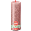 Rustik Shimmer Stumpenkerze von Bolsius in der Farbe Rosa in der Größe 19x6,8cm