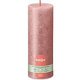 Rustik Shimmer Stumpenkerze von Bolsius in der Farbe Rosa in der Größe 19x6,8cm