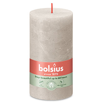 Artikelvorschau Rustik Stumpenkerzen 130/68 mm - Sandgrau (1 Stück)
