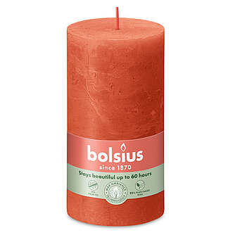 Bolsius Rustik Stumpenkerzen 130/68 mm - Herbstliches Orange (1 Stück) Artikelvorschau Rustik Stumpenkerzen 130/68 mm - Herbstliches Orange (1 Stück)