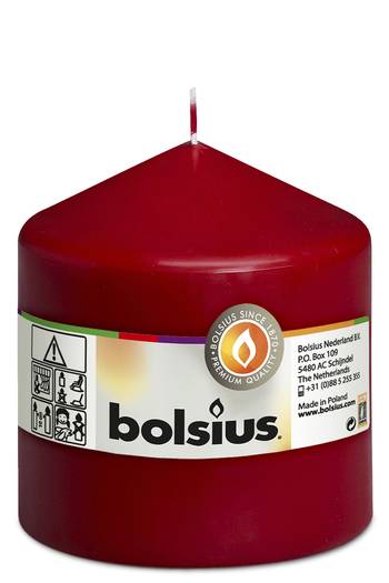 Bolsius: Stumpenkerze 100/98 mm (8 Stück) - altrot