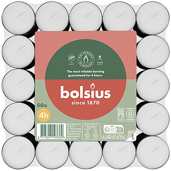 Artikelvorschau Bolsius: Teelichte 4h (50er Flatpack)