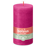 Rustik Stumpenkerze von Bolsius in der Farbe Fuchsia in der Größe 13x6,8 cm