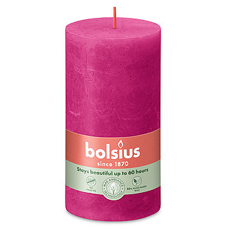Artikelvorschau Rustik Stumpenkerzen 130/68 mm - Fuchsia (1 Stück)