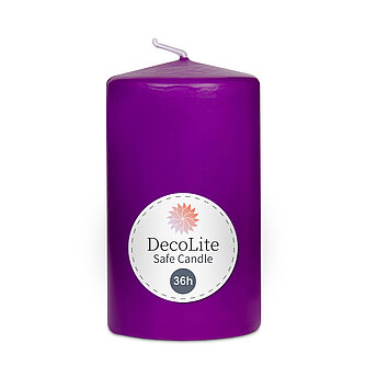 DecoLite DecoLite: Stumpenkerzen 100/60 mm (Safe Candle) - 12 Stück - lila Artikelvorschau DecoLite: Stumpenkerzen 100/60 mm (Safe Candle) - 12 Stück - lila