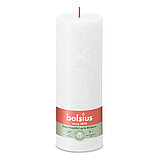 Rustik Stumpenkerze von Bolsius in der Farbe Wolkiges weiss in der Größe 19x6,8 cm