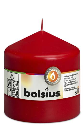Bolsius: Stumpenkerze 100/98 mm (8 Stück) - rot