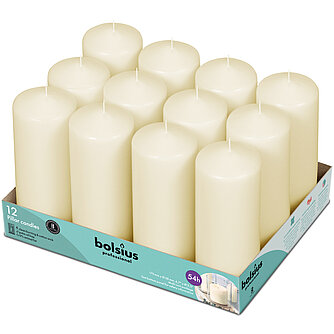 Bolsius Stumpenkerzen 170/58 mm (12er Pack) – elfenbein Artikelvorschau Stumpenkerzen 170/58 mm (12er Pack) – elfenbein
