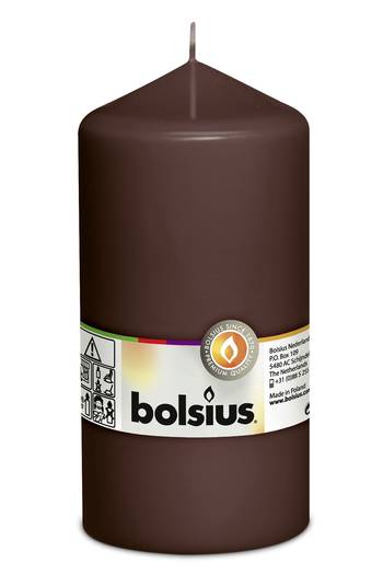 Bolsius: Stumpenkerze 150/78 (8 Stück) - kastanienbraun
