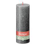 Rustik Stumpenkerze von Bolsius in der Farbe Stürmisches Grau in der Größe 19x6,8 cm