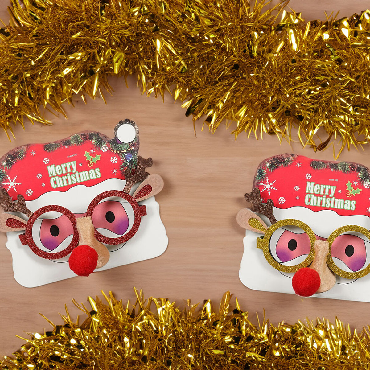 6 Weihnachtsbrillen + 1 Selfie-Rahmen – Lustiges Fotobox-Set Für Weihnachtsfeiern
