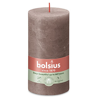Artikelvorschau Rustik Stumpenkerzen 130/68 mm - Rustikales Taupe (1 Stück)