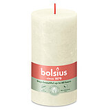 Rustik Stumpenkerze von Bolsius in der Farbe Weiche Perle in der Größe 13x6,8 cm