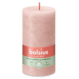 Artikelvorschau Rustik Stumpenkerzen 130/68 mm - Nebliges Rosa (1 Stück)