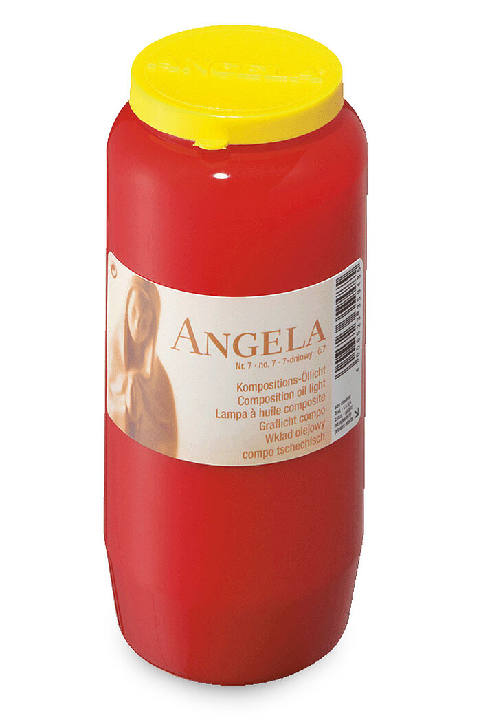 24 Kompo Öllichter Angela Nr. 7 von Bolsius in der Größe 14x6,5cm in der Farbe Rot.