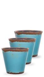 Teelichthalter Flower Pot 8/9 cm (3er Set) - eisblau