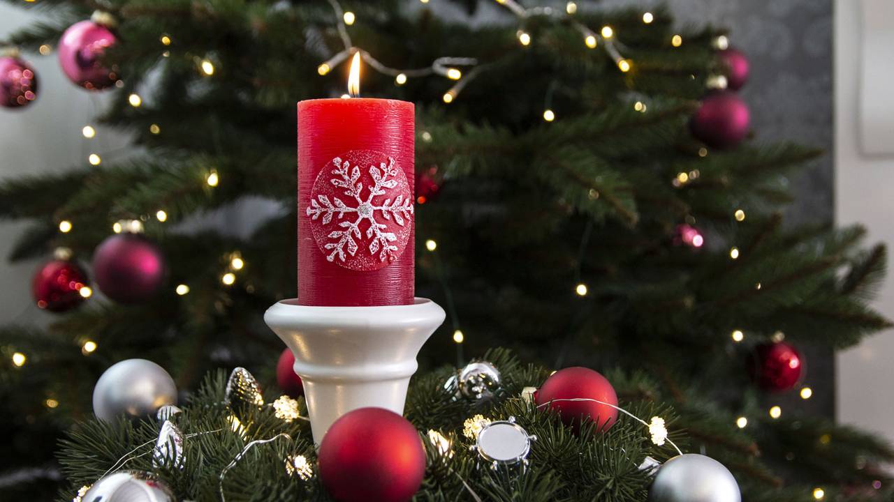Kerze Weihnachten Gold Stern Stumpenkerze Christmas edel groß Neujahr NEU selten 