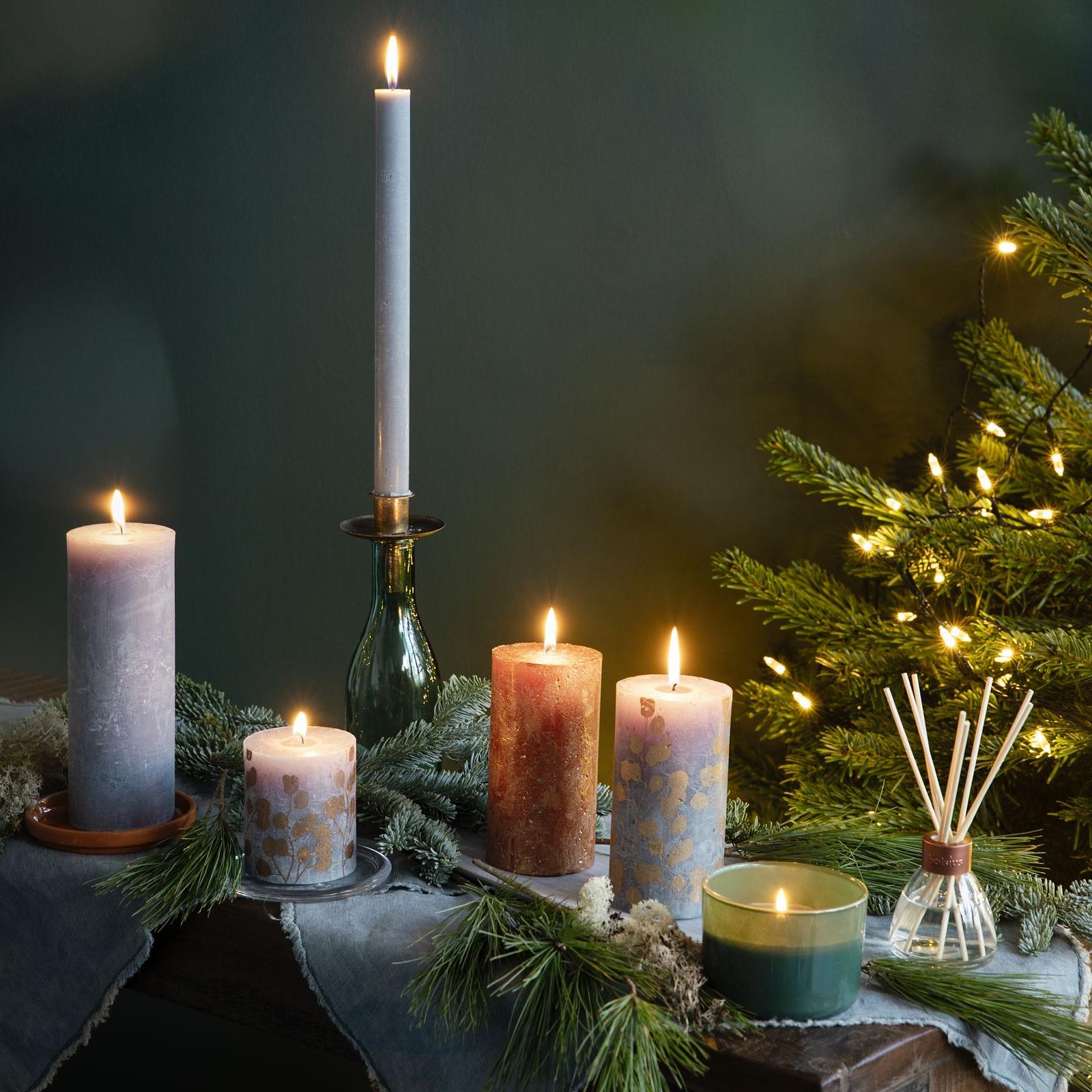 Kerze Weihnachten Silber Stern Stumpenkerze Christmas edel groß Neujahr NEU rar 