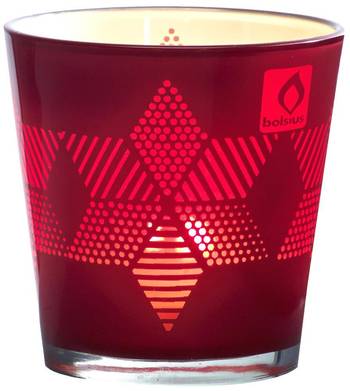 Bolsius: Teelichthalter "Sparkling" 77/75 mm (1 Stück) - rot
