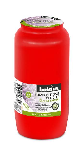 Bolsius: Palmölfrei - Kompositions-Öllicht Nr. 7 (24 Stück) - rot