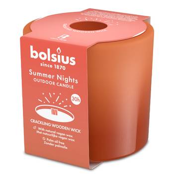Bolsius: Summer Nights Outdoor-Kerze 80/90mm - terracotta (6 Stück)