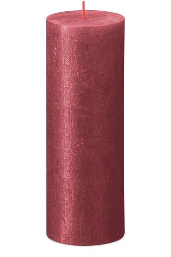 Rustik Stumpenkerzen Shimmer 190/68 mm - Rot (4 Stück)
