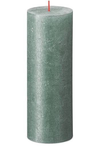 Rustik Stumpenkerzen Shimmer 190/68 mm - Leuchtendes Türkis (4 Stück)