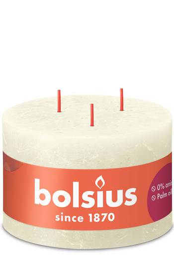 Bolsius: Rustik Shine 3-Docht Kerze (1 Stück) - Weiche Perle