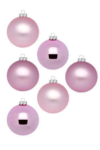 Glaskugeln, 10 cm - Pink Blush (6 Stück)