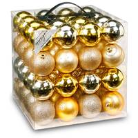 Weihnachtskugeln aus Kunststoff Ø 6 cm - Gold-Mix