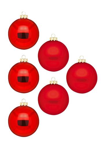 Weihnachtskugeln aus Glas Ø 10 cm - Merry Red (6 Stück)