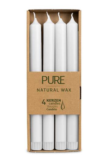 Wenzel Pure Natural Wax Stabkerzen - natur (4er Pack)