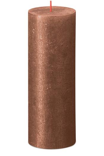 Rustik Stumpenkerzen Shimmer 190/68 mm - Kupfer (4 Stück)