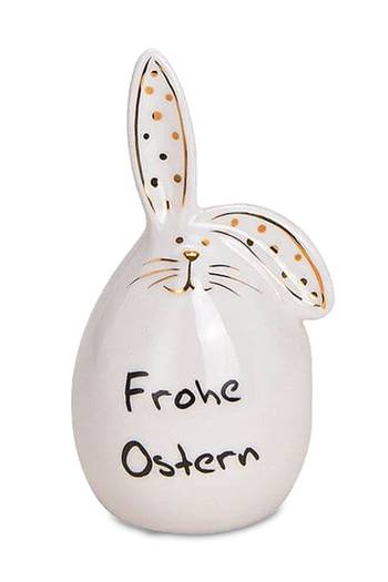 Keramik-Hase "Frohe Ostern" 9/4 cm (1 Stück)