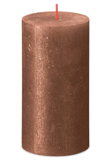 Rustik Stumpenkerzen Shimmer 130/68 mm - Kupfer (1 Stück)