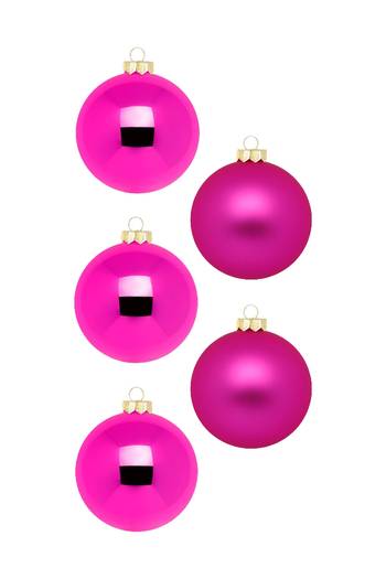 Weihnachtskugeln aus Glas Ø 6 cm - Vivid Pink (30 Stück)