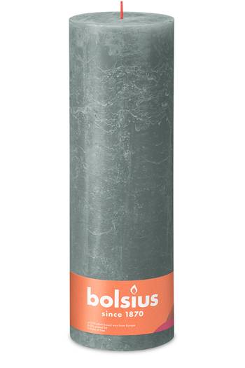 Rustik Stumpenkerzen Shine Kollektion 300/100 mm - Eukalyptusgrün (1 Stück)