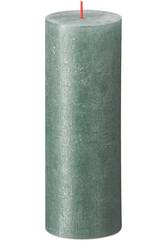Rustik Stumpenkerzen Shimmer 190/68 mm - Leuchtendes Türkis (1 Stück)