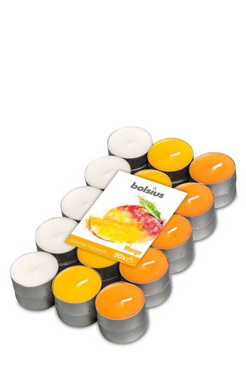  Duft-Teelichte 3-farbig - Mango (30er Pack)